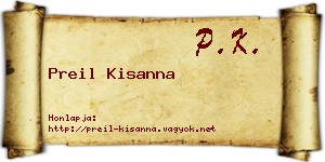 Preil Kisanna névjegykártya